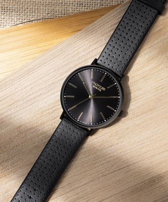 SONATA Poze Black Strap with Black Dial Analog Watch  - For Men
