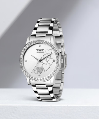 ANALOGUE Sophisticated Silver Dimond-Studded Love Casado Series Analog Watch  - For Women