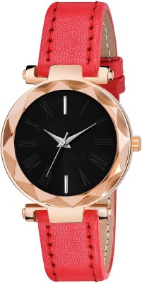 Red Robin TTN-BLK-GEN-RG-RED-L Classic Design StylishRed Dial Red Leather Strap Women Wrist Watch Analog Watch  - For Girls