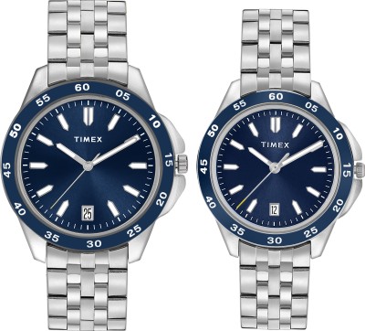 TIMEX Blue Dial Gift Set Analog Watch  - For Couple