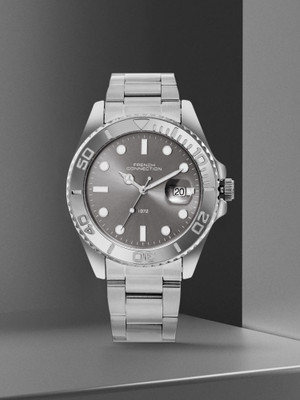 French Connection Apex Dated Sunray Dial Mineral Glass Analog Watch  - For Men