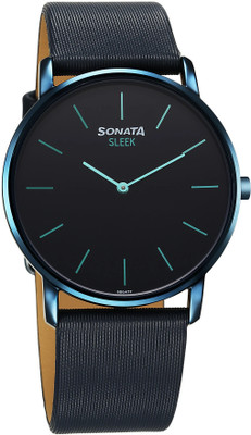 SONATA Sleek 6.0 Analog Blue Dail With Blue Leather Strap Analog Watch  - For Men
