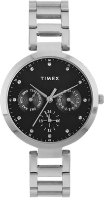 TIMEX TW000X205 Black-Dial Analog Watch  - For Women