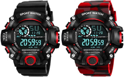 HALA Wrist Sport Ultra Combo Watch with Water Resist Pack of 2 Digital Watch  - For Men