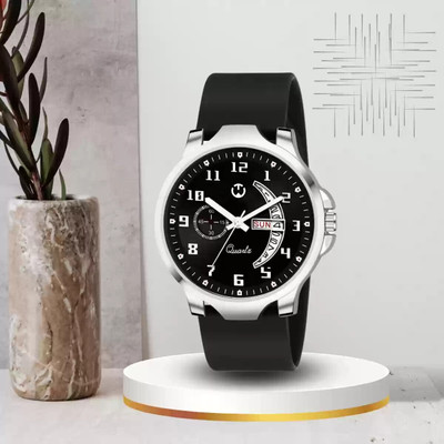 WIZARD TIMES Formal and Party Wear Watch for Unisex Men's Watch Black Silicon Strap Black Dial Water Resistant Analog Watch  - For Men