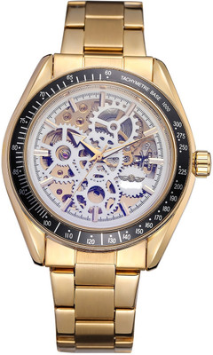 Forsining Curved Design Retro Beauty See Through Back Self Winding Automatic Mechanical Business Luxurious Automated Movement Analog Watch  - For Men