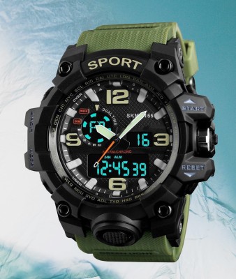 AWEX SKM 1155 Green Multifunctional Sports Watch with a Green Band Analog-Digital Watch  - For Boys