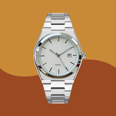 SHR COLLECTION Office Wear White Dial Watch for Men with Metal Strap Office Wear White Dial Watch for Men with Metal Strap Analog Watch  - For Men