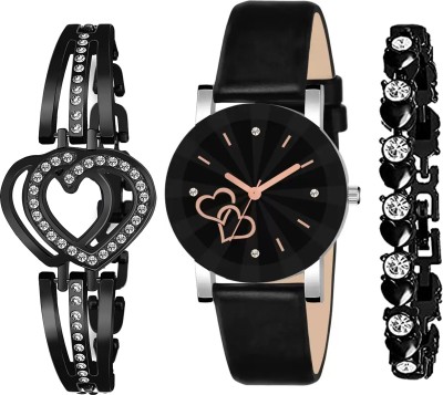just like Crystal Combo -3 Wrist Watch And With 2 Bracelet Combo watch Fast Selling Watch For Women & Girls Analog Watch  - For Women