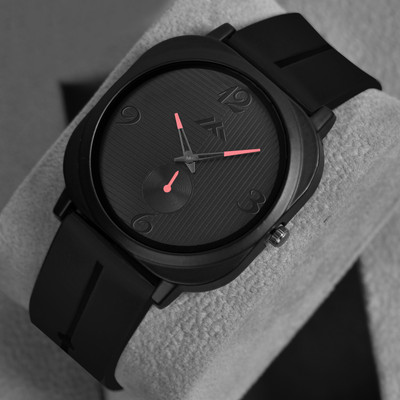 CELESTONE 901 Minimalist Slim Model Black Series Case With Premium Silicone Strap Analog Watch  - For Boys