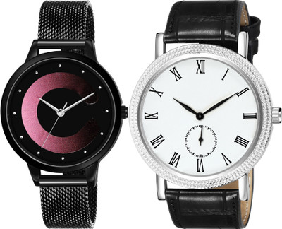 TVILLA Pink Designer C Colored Mesh Strap MZ-LR355 Analog Watch  - For Men & Women