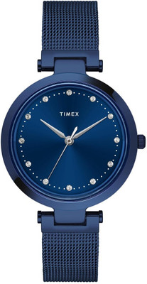 TIMEX TWEL11827 Blue Round Dial Quartz Analog Watch  - For Women