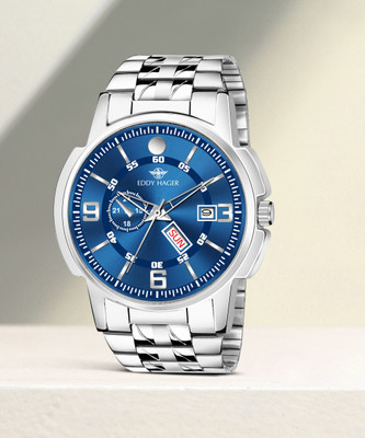 EDDY HAGER 226-BL Blue Day and Date Analog Watch  - For Men