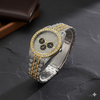 LOOFTRADER Z1 Sparkling Crystal Chronograph Wristwatch for Men & Women Analog Watch  - For Men & Women