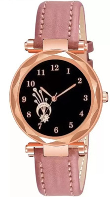 Hidelliya moon star leather pink Analog Watch  - For Women