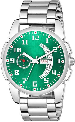 Niyati Nx J16SLV C1001Green Day date Dial Silver Chain Watch Analog Watch  - For Men