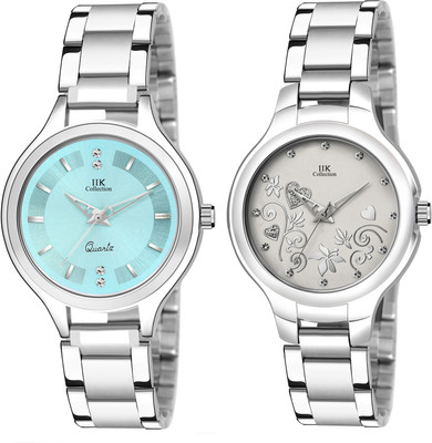 IIK Collection IIK-3003W-3041W Studded Dial with Silver Bracelet Strap Combo Analog Watch  - For Women