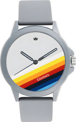 Giomex Multi Color PVC Grey 1 Premium Addition Analog Watch  - For Men