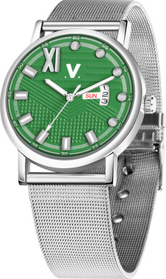 MontVitton Epic X Series by MV Mesh Metal Day and Date Functioning Strap 3D Colored Dial Analog Watch  - For Men