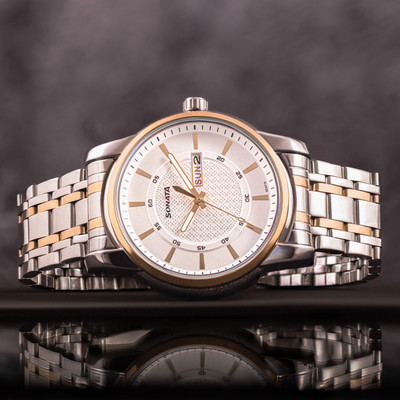 SONATA Sonata 2.0 Analog with Day and Date White Dial Two Toned Stainless Steel Strap Analog Watch  - For Men