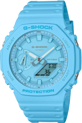 CASIO GA-2100-2A2DR G-SHOCK Blue Dial Blue Resin Strap Analog-Digital Watch  - For Men