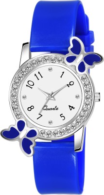 uniquesh Blue diamond studded attractive butterfly Analog Watch  - For Girls