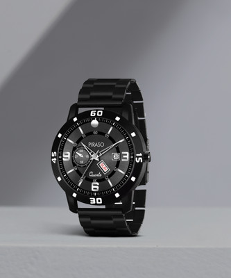 PIRASO D&D F95 BLACK ANALOG DAY AND DATE WORKING BLACK DIAL BLACK CHAIN WATCH FOR MEN & BOYS Analog Watch  - For Men