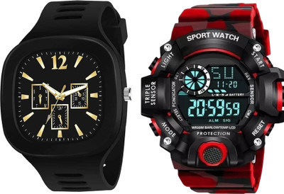 KIMY RED_TYPE2+MILLER BLACK01_2024 Analog-Digital Watch  - For Men