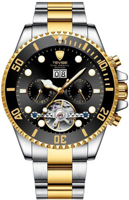 Tevise Automatic Mechanical Skeleton Chronograph Luxury Watch(Black) TEVISE Automatic Skeleton Mechanical Dial Luxury Analog Watch  - For Men