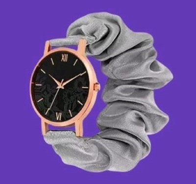 Pinakin Hub Watch Strap Cloth Soft Pattern Solid Fabric Wristband Elastic Watch Analog Watch  - For Women