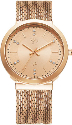 Fastrack Vyb Flare Quartz Analog Rose Gold Dial Metal Strap Watch for Girls Analog Watch  - For Women