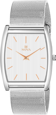 NOVA Slim watch Slim Silver Mesh Chain Watch Analog Watch  - For Men & Women