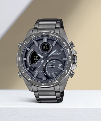 CASIO ECB-900MDC-1ADR Edifice Gray Dial Gray Ip Stainless Steel Band Analog-Digital Watch  - For Men