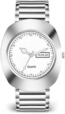 Compact enterprise MT 901 Silver Day-Date Watch Classic Silver Day-Date Collection Analog Watch  - For Men