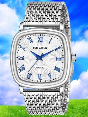 LOIS CARON LCS-4271 White Dial and Silver Stainless Steel Chain for Boys Analog Watch  - For Men