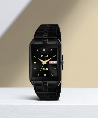 HMT DLS Day & Date Series Original Black Plating Quartz Metal Wrist Watch Analog Watch  - For Men