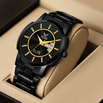 FOGG 2506-Black Day and Date Display Analog Watch  - For Men