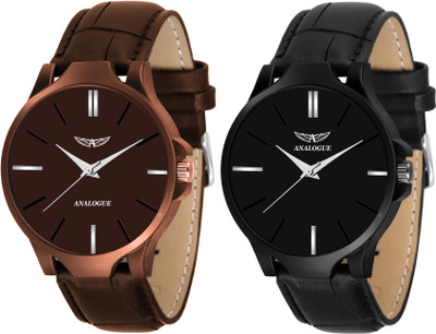ANALOGUE Combo of 2 | Synthetic Leather Straps | 1 Year Warranty | Boys Series Analog Watch  - For Men