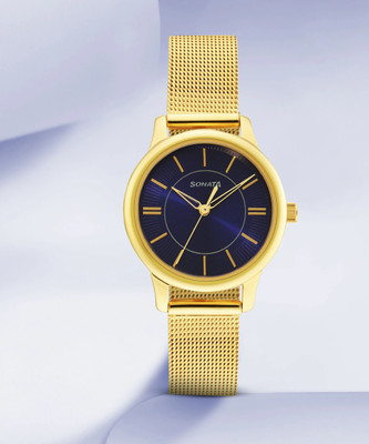 SONATA 8178YM04 Classic Gold Analog Watch  - For Women
