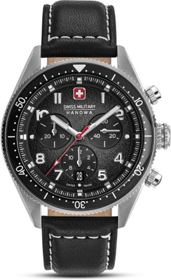 Swiss Military Hanowa GREYHOUND Chronograph Dial Chronograph Leather Strap Analog Watch  - For Men