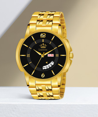 LIMESTONE Day & Date Functioning Original Gold Plated Adjustable Bracelet HMTS Quartz Analog Watch  - For Men