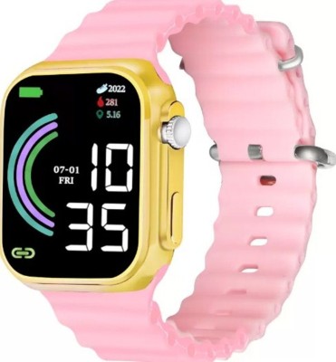 FADISO Most Trending Black Dial Pink Strap Silicon ULTRA Led Digital Watch  - For Boys & Girls