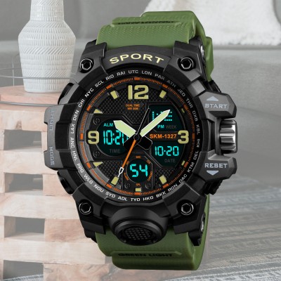 Diaggro SKM 1327 Green A versatile sport watch with multiple functions and shock and scratch resistance Analog-Digital Watch  - For Men