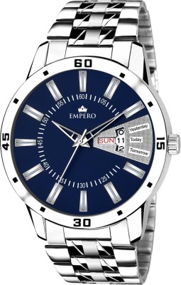 EMPERO EMPERO Working Day & Date Display Stainless Steel Chain With Blue Dial Analog Watch  - For Men