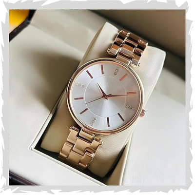 Motugaju Analog Rose Gold Colored Diamond Studded Dial Analog Watch  - For Women
