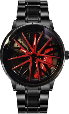 RealBuff Spinning car wheel rotating gyro red watch Car wheel watch | Spinning watch | Roatating watch | Gyro watch Analog Watch  - For Men