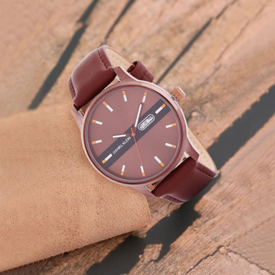 DANIEL KLEIN Brown Leather Strap Day Dated Analog Watch  - For Men