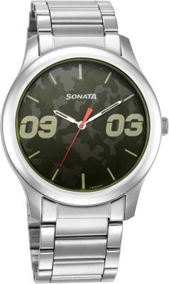 SONATA 77106SM05W - SDM331 -SONATA CAMO Analog Watch  - For Men