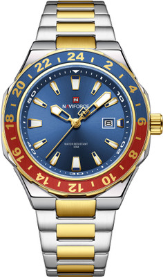 Alix 9249 Professional Time wear piece metal strap blue dial water resistant Analog Watch  - For Men