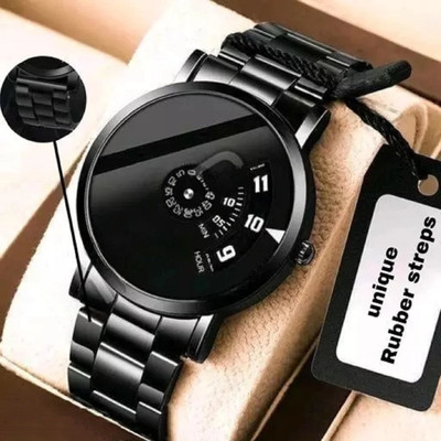 Talgo KT-PAIDU-BLK-RBR13_bb Stylish Spinner Hands Unique Mesh Rubber Strap Trending Men Analog Watch  - For Men